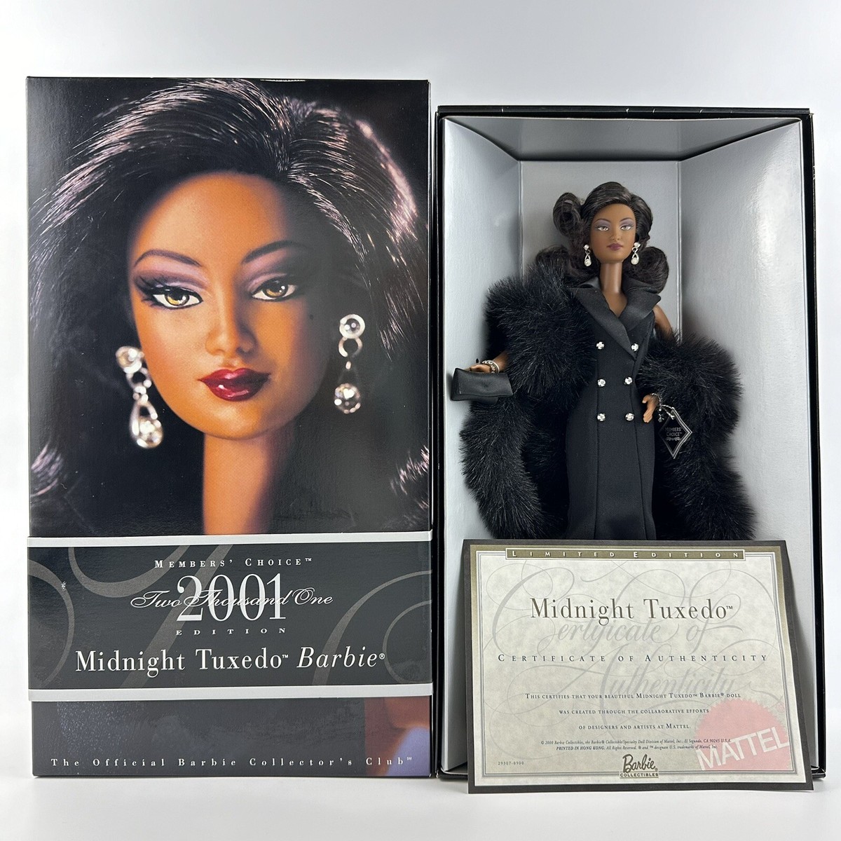 Barbie Midnight Tuxedo 2001 Doll African American 29307 & Spotted