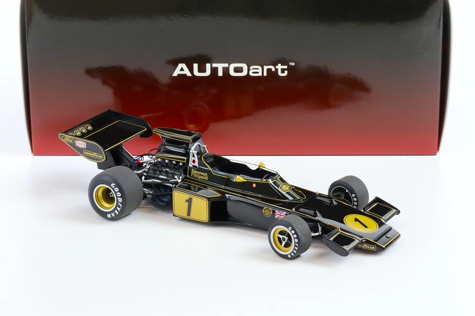 1:18 AUTOart Team Lotus Tipo 72E Gran Premio GP 1973 Emerson Fittipaldi #1 - Immagine 2 di 4