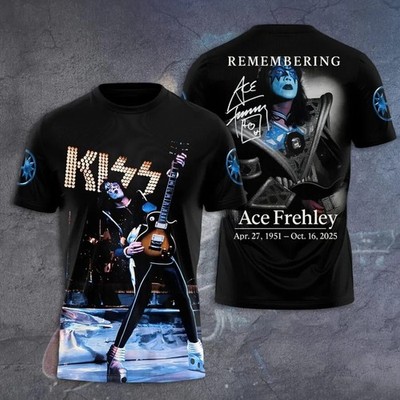 RIP Kisses Band Ace Frehley 1951-2025 Signatures 3D Full Size Unisex AOP Shirt3