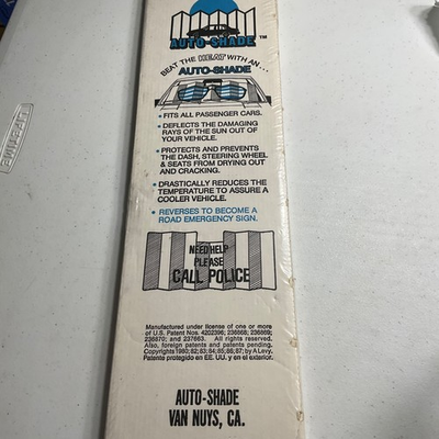#ad NOS Vintage 1980s Auto Shade Block Sun W Call The Police Reversible Emergency $27.95