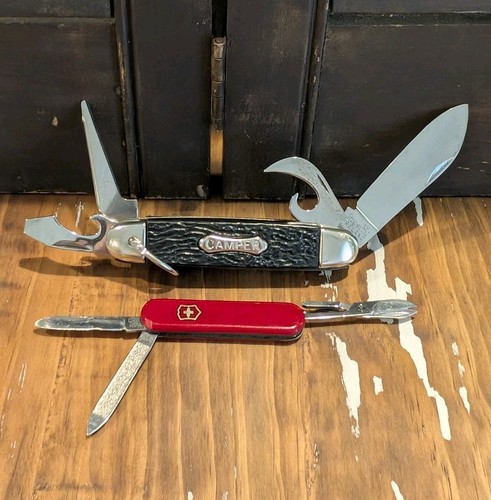 2x IMPERIAL Ireland Kamp King Camper Pocket Knife Multi Tool & Victorinox Knife