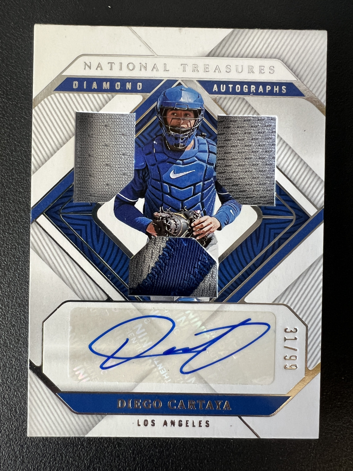 Diego Cartaya 2023 Panini National Treasures Diamond Trios Auto /99 Dodgers