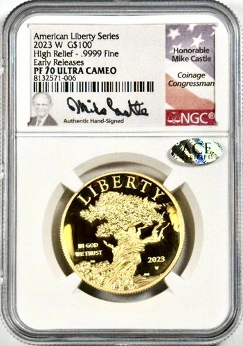 2023-W GOLD G$100 AMERICAN LIBERTY SERIES HIGH RELIEF NGC PF70 ULTRA CAMEO