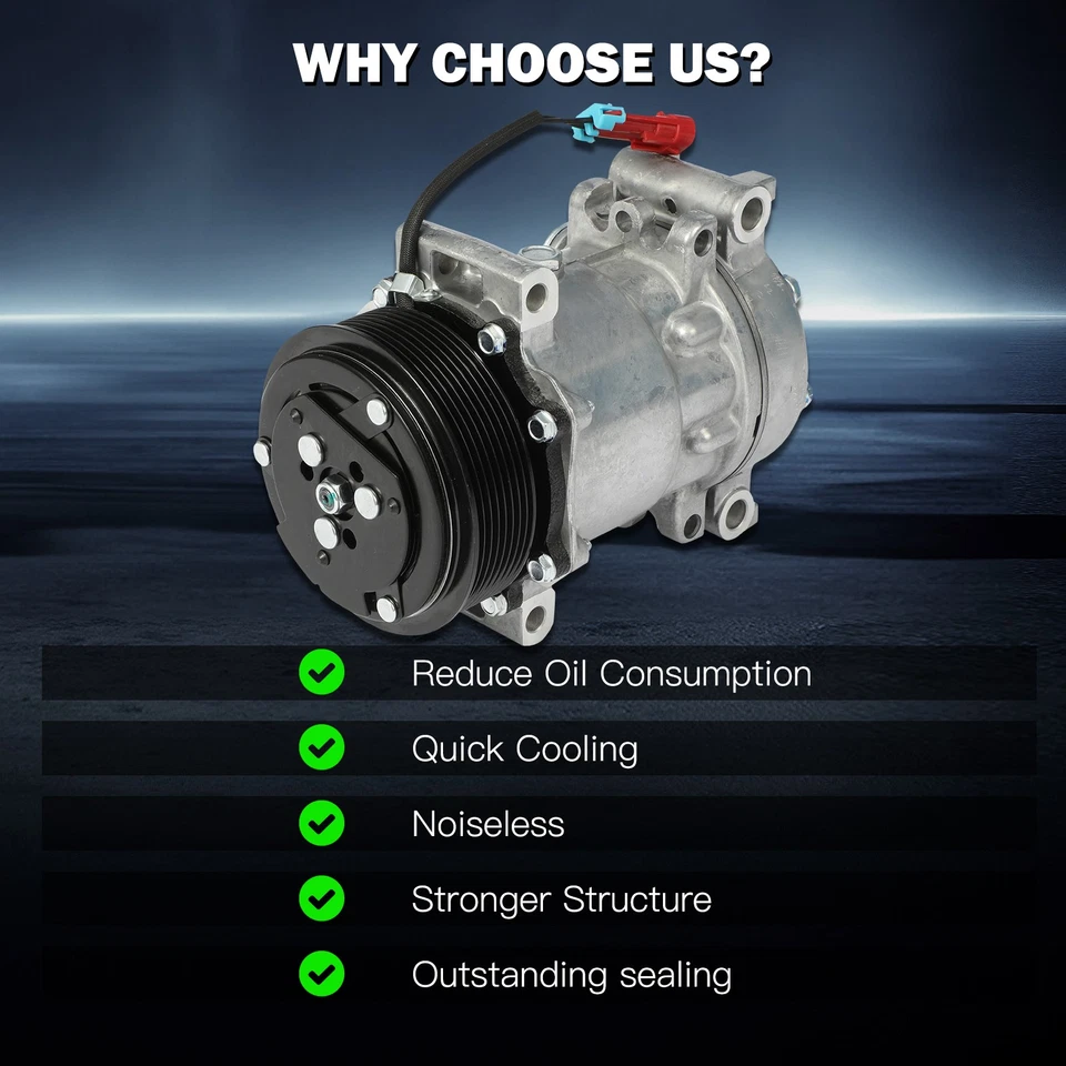 Compresor de aire acondicionado para Chevrolet T6500 T8500 GMC T7500 Isuzu FTR 7,8 L l6 168520 Foto 3 de 4