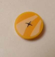 Lego x1 Yellow 2x2 Round Tile, Bright Light Orange Cushion, 14769pb414 (028-67)