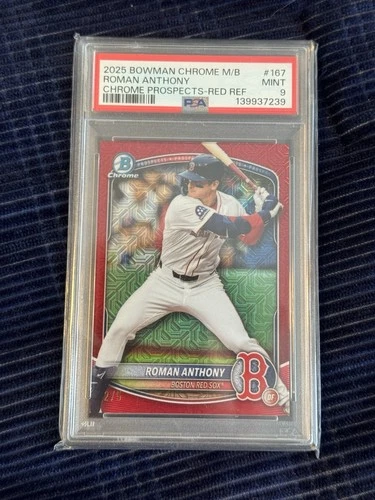 2025 Bowman Chrome Mega Box Roman Anthony Red Refractor /5 Mojo PSA 9 BCP-167