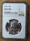 1963 Franklin Silver Half Dollar - NGC MS 63 FBL
