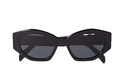 Celine CL40238U 01A Triomphe Oval Women Sunglasses Black  display picture 1