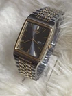Vintage Seiko Quartz Day Date Gun Metal Two Tone 7N33-5A09 Tank Watch 26mm Works