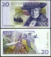 Sweden Suede 20 Kronor 2003, UNC-, P-63b, Selma Lagerlof