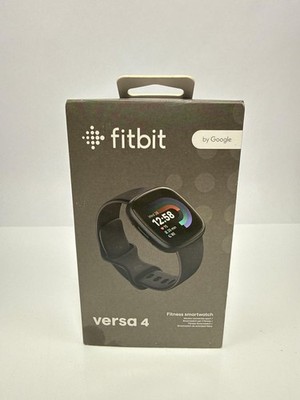 Fitbit Versa 4 GPS Fitness Smartwatch Black Graphite S L Bands Included