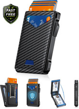 Wallet for Men RFID Wallet with 2 ID Windows  Money Clip, Slim Pop up Card Hold