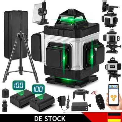 16 Line Laser Level 360° 4D Kreuzlinienlaser Kit Selbstnivellierend Wasserwaage