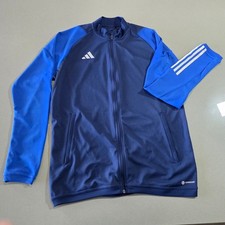 Adidas Mens Tiro Aeroready Full Zip Track Jacket Blue Slim Fit Large