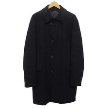 PERSON'S Men's Wool Cashmere Overcoat Black Long Coat LL