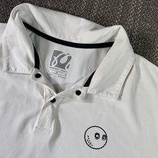 Malbon Golf Mens Performance Pique Buckets City Polo Shirt White Large Designer