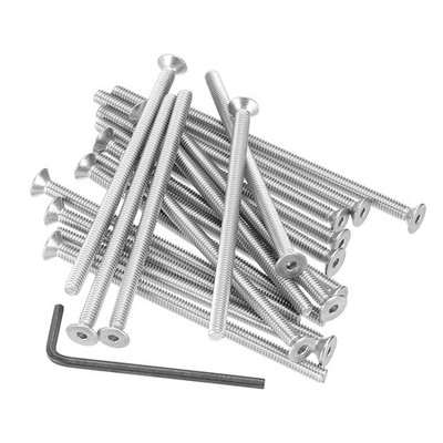 20 Pcs #8-32 x 3'' Flat Head Socket Cap Screws Countersunk Bolts UNC Thread