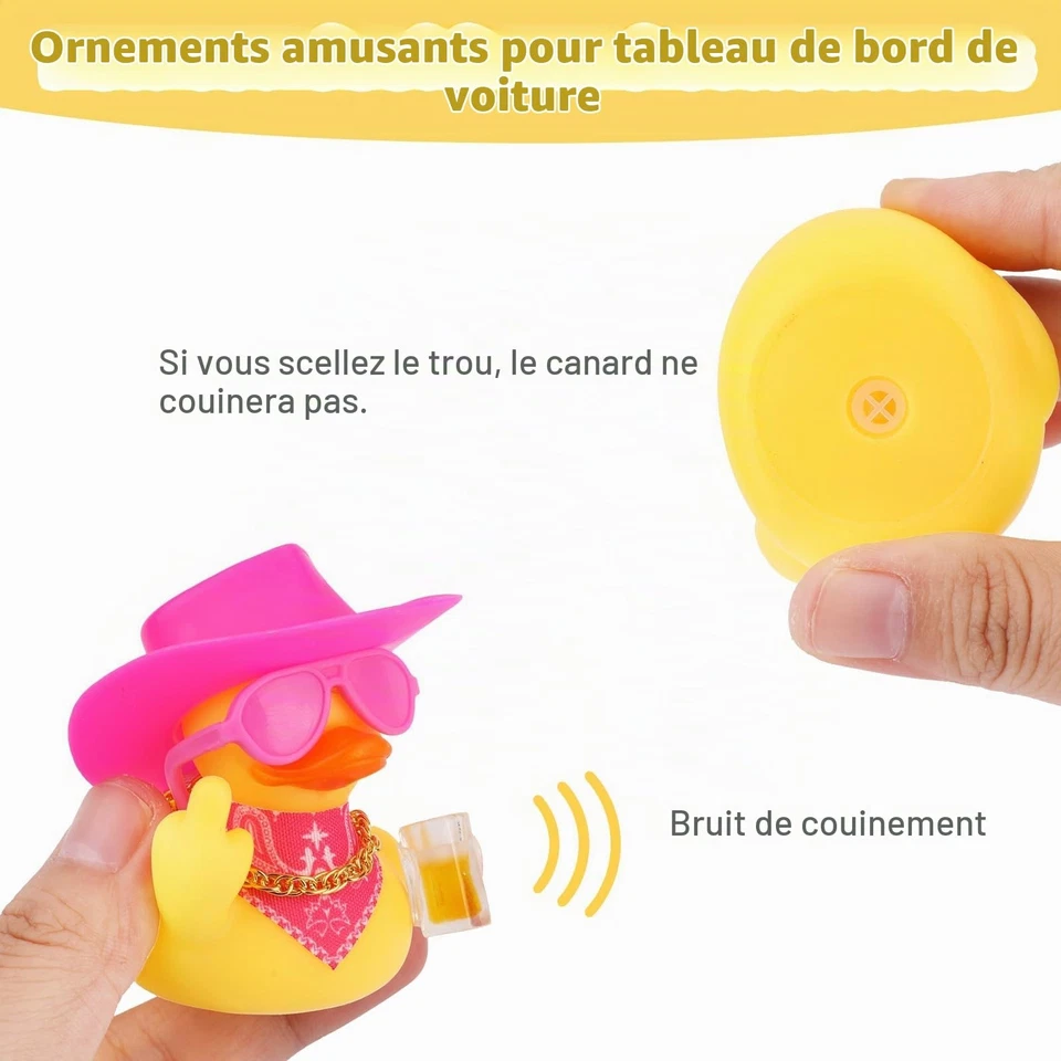 Lot de 2 Canard en Caoutchouc Amusants pour Tableau Bord, Décoration de Voitu... - Photo 4/4
