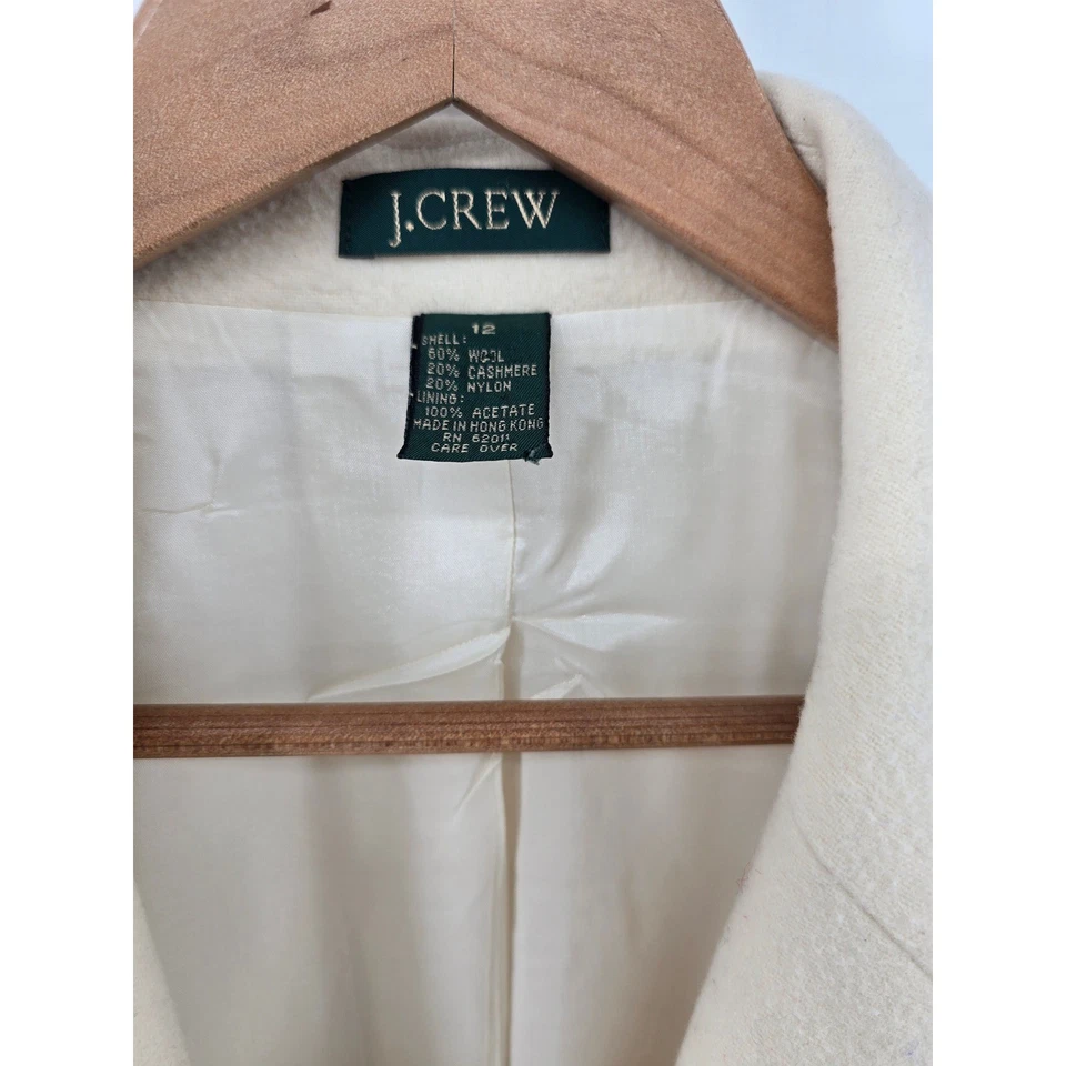 J. Crew Women's Cream Wool Cashmere Blend Blazer Size 12 Single Button - Image 2 of 4