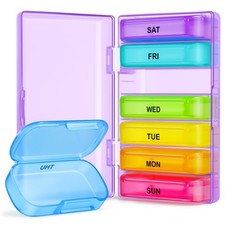 ZIKEE 7 Packs Extra Large Pill Organizer, 1 Count Pack of 1 , Purple