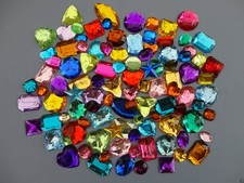 Mixed Acrylic Jewels Gemstones Card Making Crafts Embellishments 100g, Multi