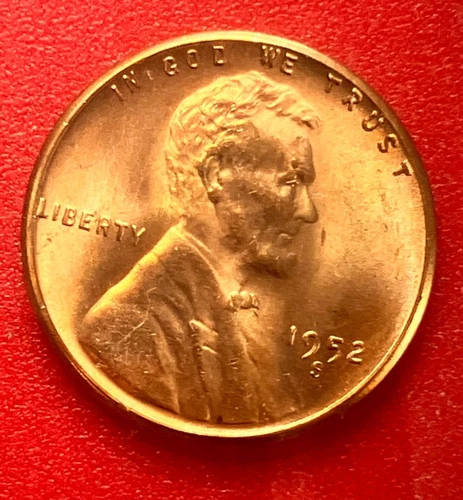1952-S Lincoln Wheat Cent Penny GEM RD BU From an Original Bank Roll