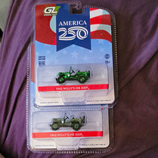 Greenlight America 250 1942 Willys MB Jeep Green Military 1:64 Diecast LE