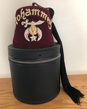 Masonic Shriner Fez Hat With Box