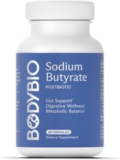 BodyBio Butyrate Supplement - Postbiotic for Gut 60 Count Pack of 1 