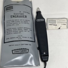 Vintage Craftsman Crown Logo Corded Engraver w/ Pouch Instructions Works good