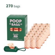 270 pcs Dog Poop Bags Biodegradable Lavender Scented Refill Rolls Dog Waste Bags