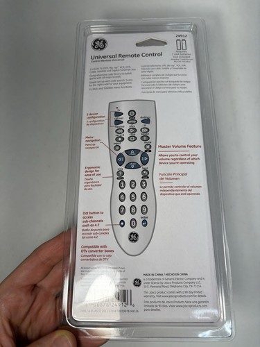 GE 20621 Universal Remote Control 3 Devices, All Major Brands, TV DVD VCR - Afbeelding 4 van 4