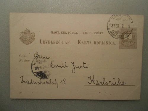 Postcard Zagreb Zagrab Zagreba Litho 1898 - Picture 2 of 2