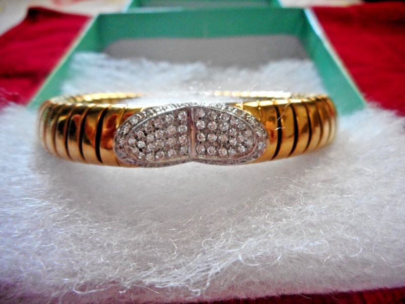NWT YELLOW/WHITE 18K GOLD WITH DIAMOND BRACELET BY SALAVETTI AIG REPORT 49.9 g