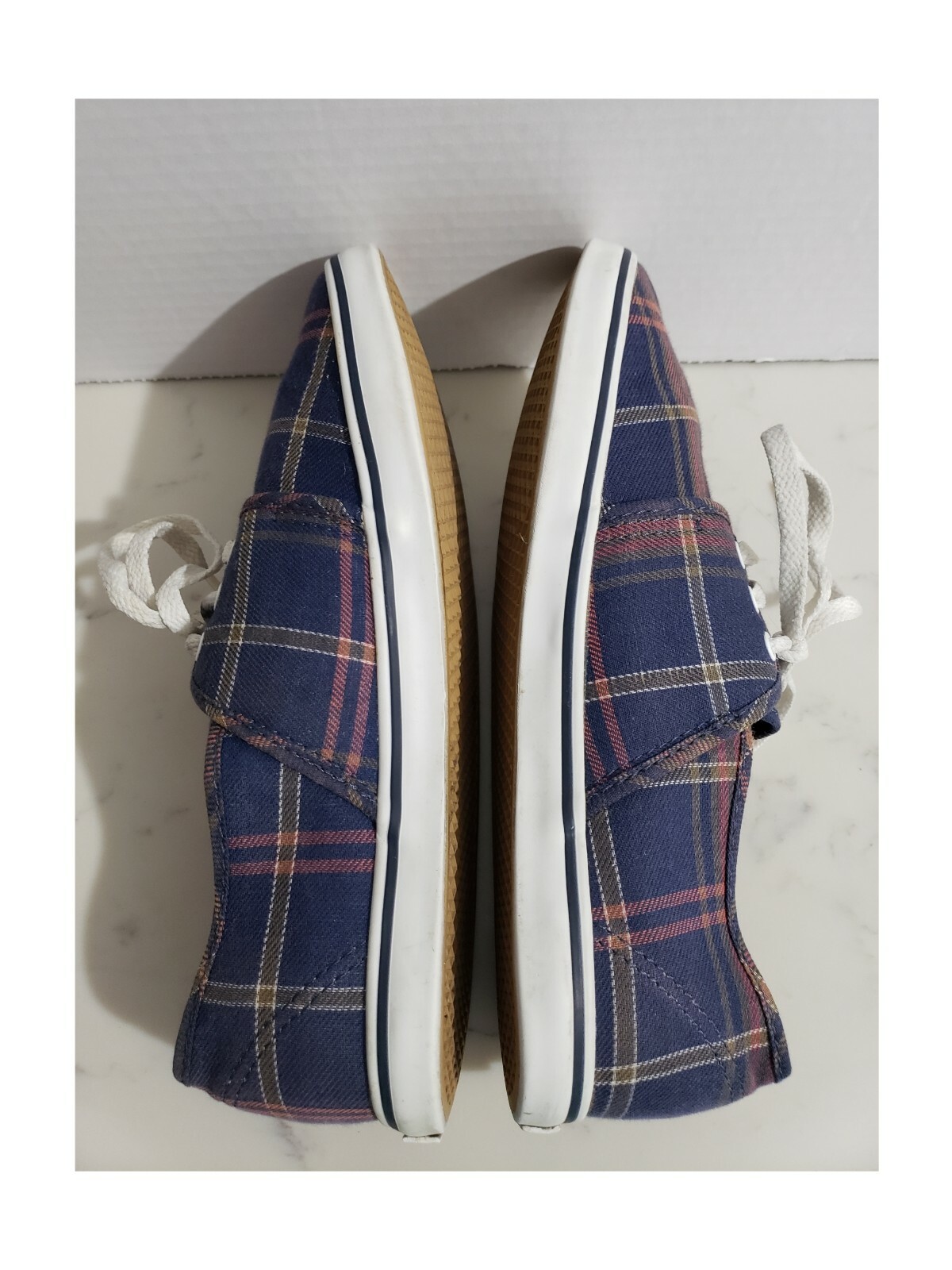 blue plaid vans