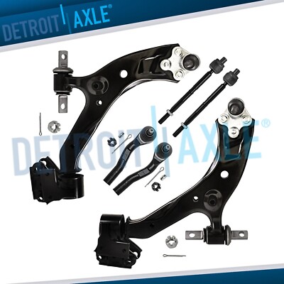 6pc Front Lower Control Arms w/Ball Joints Tie Rod Ends for 2015 2016 Honda CR-V