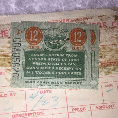 Vintage Pair Of Prepaid Ohio Sales Tax Stamps eBay