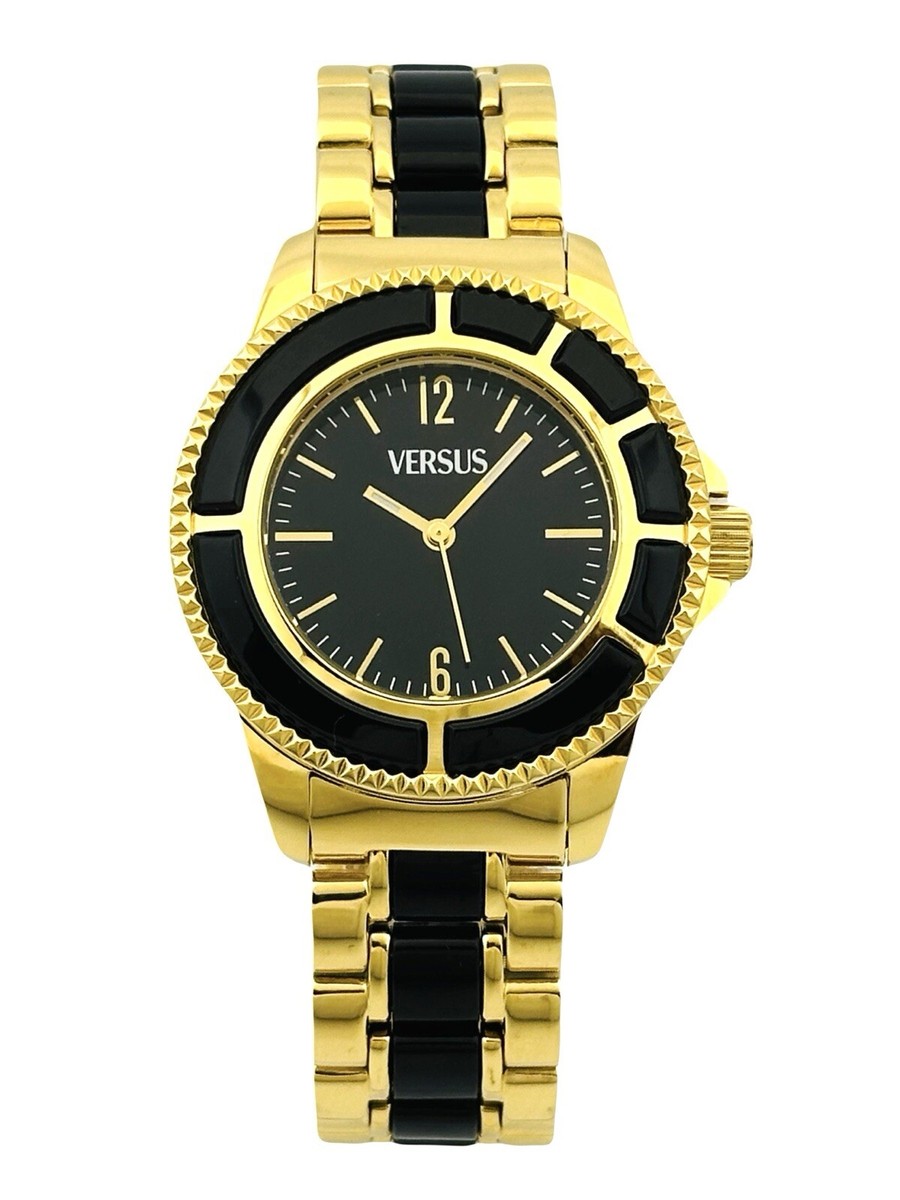 アナログ腕時計 Versus Versace Womens Fashion Watch Versus by Versace AL13SBQ709A079 Tokyo Black Dial Two-tone