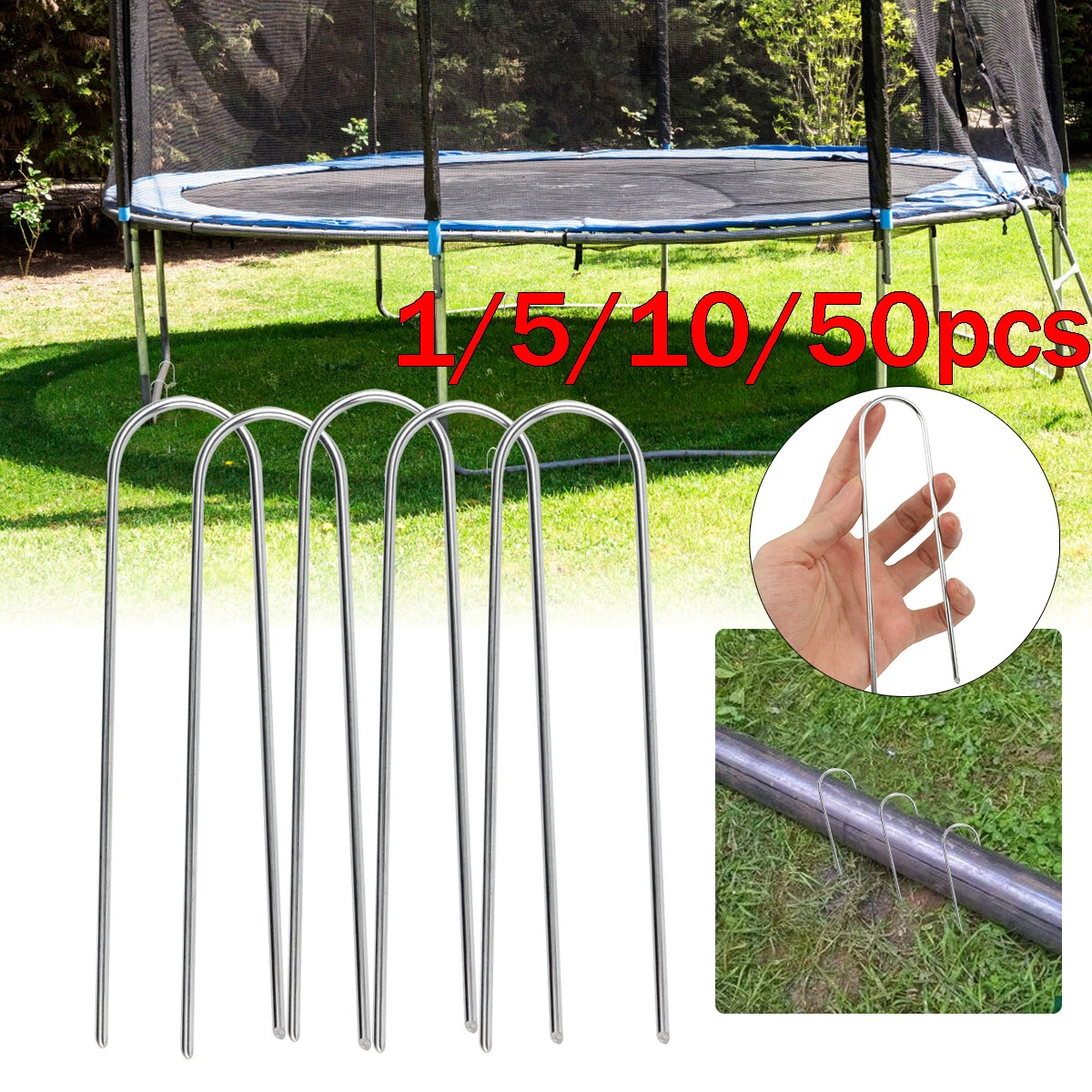 Trampoline clearance anchor pegs