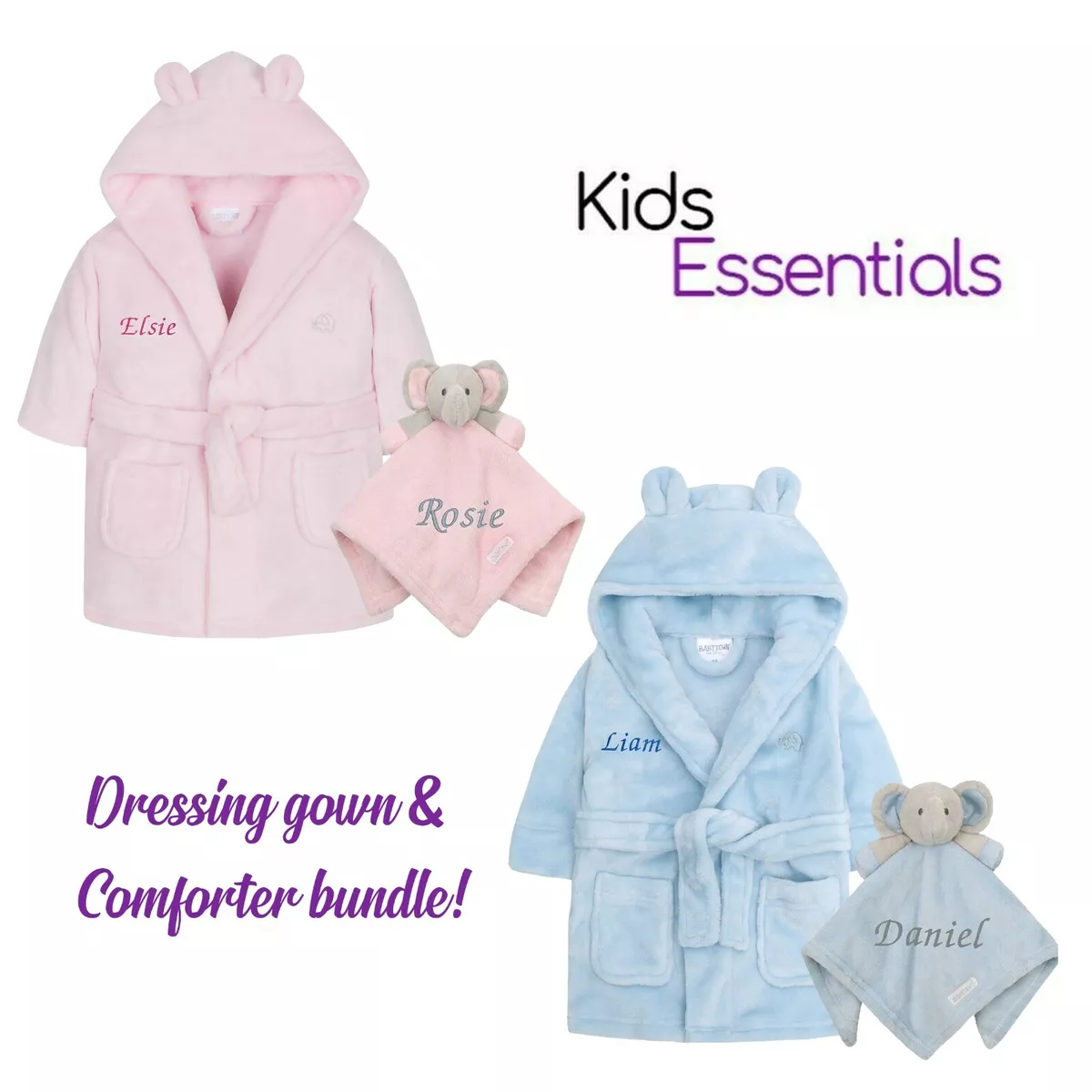 Personalised Boys & Girls 100% Cotton Hooded Bathrobe Towelling Bath Robe  Childrens Kids 4-12 Years (Navy, 10-12 Years) : Amazon.co.uk: Fashion