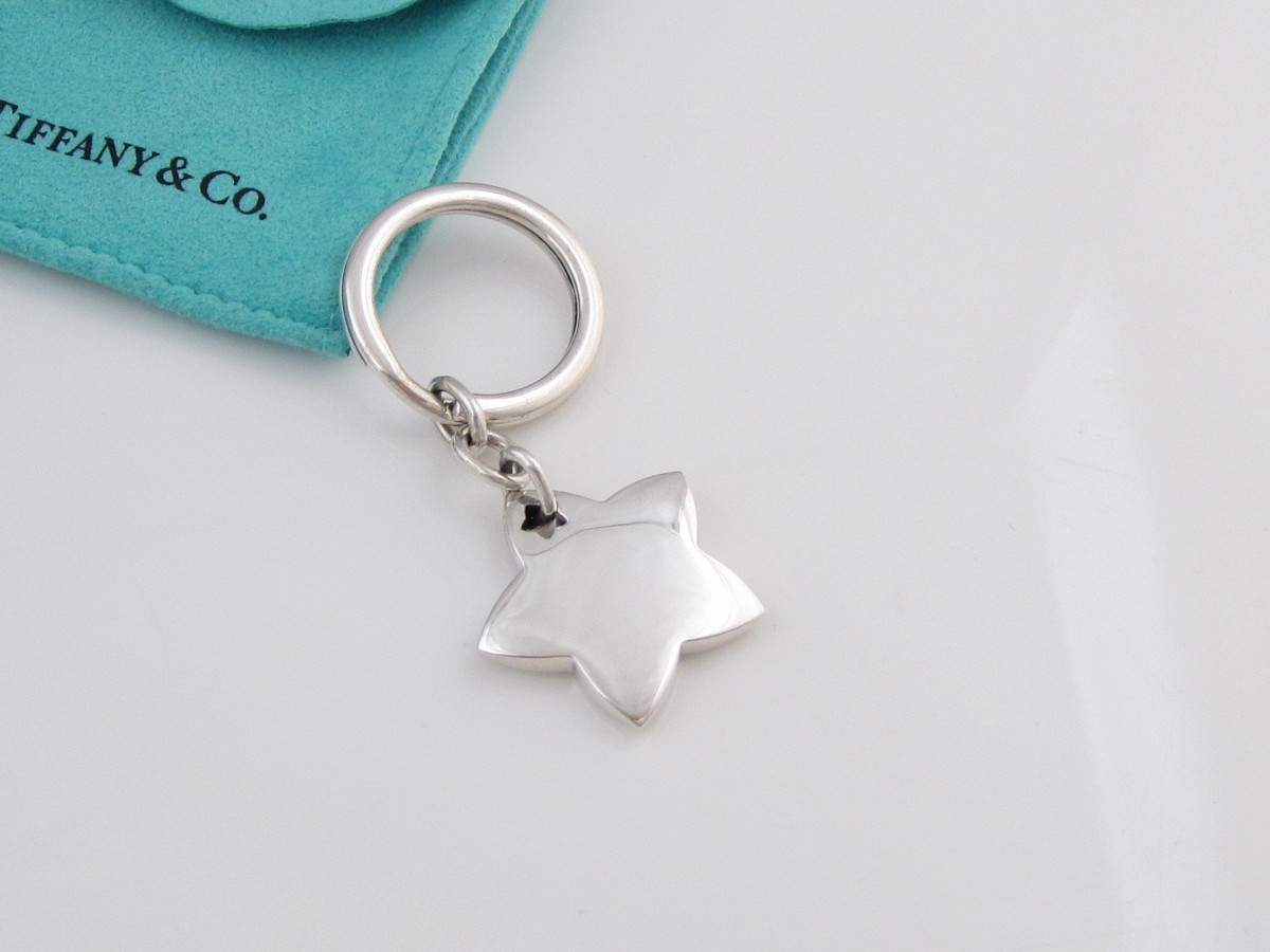 Authentic Tiffany & Co Silver Star Keychain Key Ring Chain Authentic Tiffany & Co Silver Star Keychain Key Ring Chain