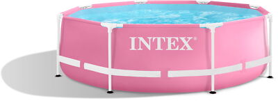 Intex Pool Metallrahmen Metall Frame Pool Ø 244cm x 76cm 2843 Liter pink 28290NP