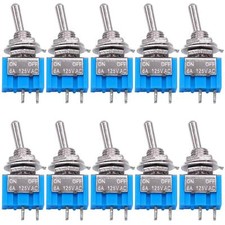 10PCS SPST Mini Toggle Switch 2 Pin 2 Position ON/Off Miniature Toggle Switch...