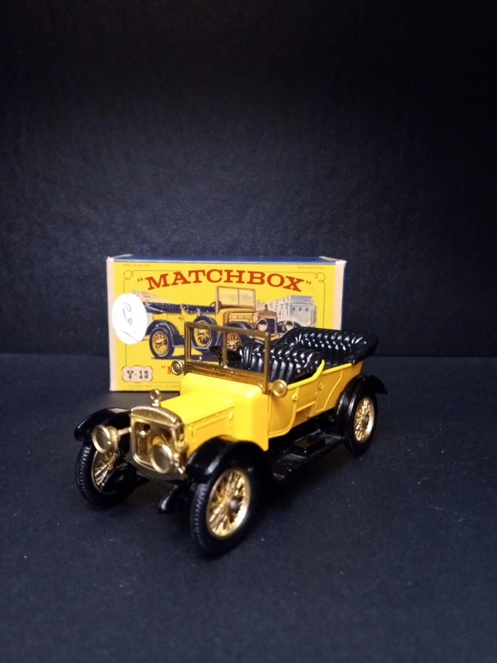 Caja de cerillas de antaño Y-13 1911 Daimler amarillo en caja original como nueva Foto 3 de 4