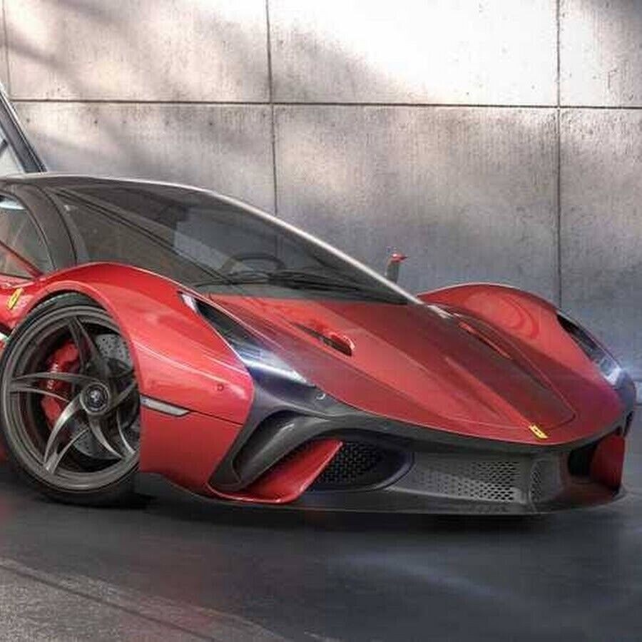FERRARI Race Car Racing Hypercar Concept Red Custom Built LARGE 1:12SCALE MODEL