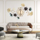 New 90*45cm Large Wall Clock Ginkgo Leaf Metal Wall Watch Living Room Home Decor