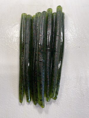 10 Hand Poured 4 inch Stik Plastic Worms.  Watermelon Red 