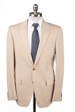 VERSACE Beige Cotton Sport Coat Regular Fit Notch Lapel Blazer 40 R EU 50 