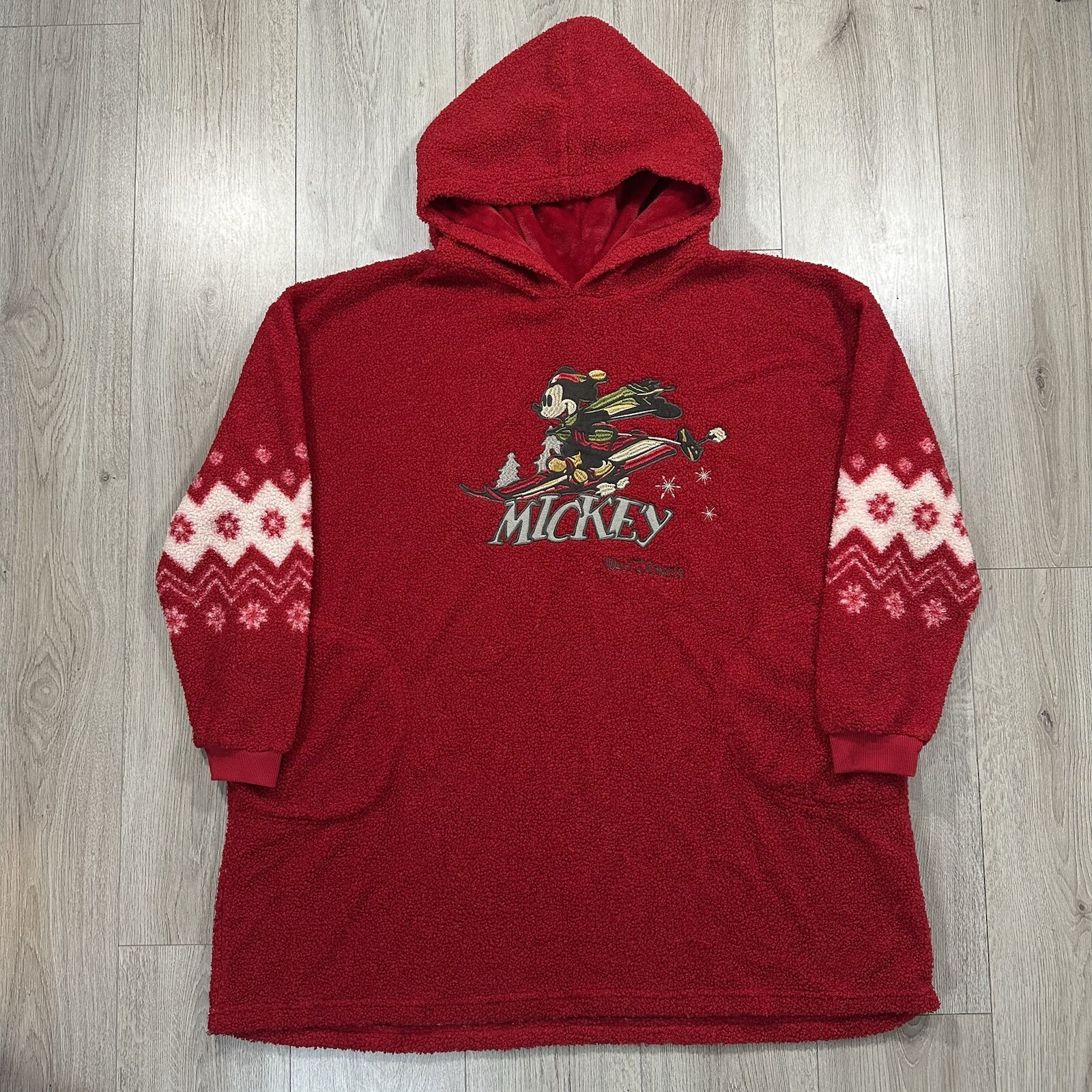 DISNEY MICKEY MOUSE CHRISTMAS SNUDDIE Hood Oversize Blanket Hoodi Oodi Snood M-L