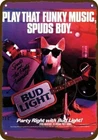 1987 BUD LIGHT BEER BUDWEISER & SPUDS MACKENZIE Vintage-Look REPLICA METAL SIGN